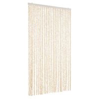 cortina antimoscas chenilla beige y blanco 100x230 cm vidaxl