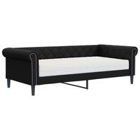 sofa cama con colchon cuero sintetico negro 90x200 cm vidaxl
