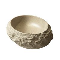 lavabo ovalado - lavabo de bano - resina - beige 45x32x15cm