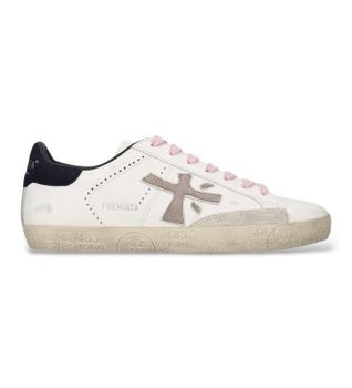 Premiata para mujer. STEVEND Zapatillas de Piel Stevend blanco (41), Plano, Cordones, Casual