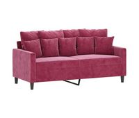 sofa de 2 plazas - sofa de salon - sofa moderno de terciopelo rojo tinto 140 cm