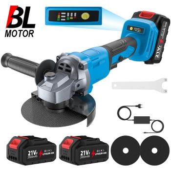 Amoladora Angular Eléctrica Sin Escobillas de 1000W y 125MM, 3 Velocidades, Máquina de Corte para Carpintería, Herramienta Eléctrica para Batería Makita de 18V