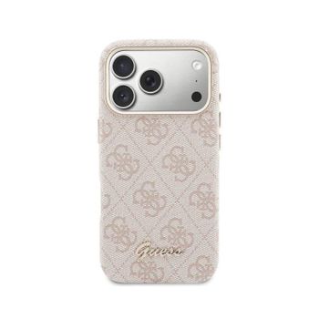 Funda para móvil Guess Logo Script Silicona Rosa Compatible con iPhone 17 Pro Max