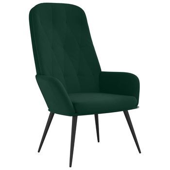 Sillón De Salón | Silla | Sillón De Relax De Terciopelo Verde Oscuro