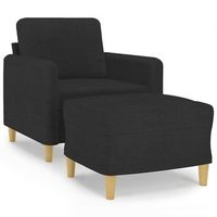 sillon con taburete tela negro 60 cm cfw756170