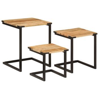 Mesa De Centro 40x40x50 Cm Madera - Marrón