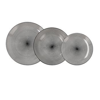 Vajilla Porcelana 18 Piezas - 6 Personas Quid Miami - Negro Apto Microondas