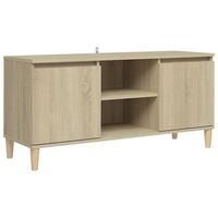 mueble de tv patas madera maciza roble sonoma 1035x35x50 cm vidaxl