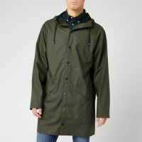 rains mens long jacket - green - l