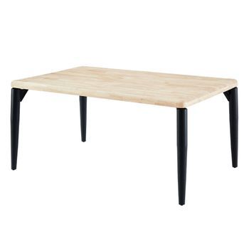 Mesa Comedor Fija Napi Madera Melamina En Colores Roble Nordish Y Negro 160x100x76 Cm