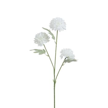 Tallo de crisantemo artificial blanco h63