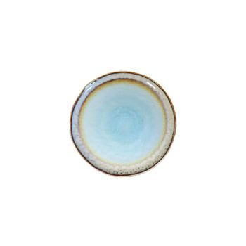 Plato llano turquesa en porcelana 27x27x1.6cm - lote de 6
