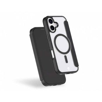 Funda para móvil Force Case Folio Reforzado MagSafe TPU Negro con doble portatarjetas para iPhone 17