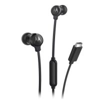 auriculares motorola earbuds3cs con cable usb-c para llamadas y musica negros