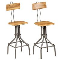 taburetes de cocina 2 unidades madera maciza de teca reciclada vidaxl