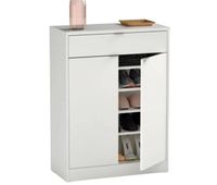 zapatero recibidor multiestancia berlin en color blanco o roble cambrian con 1 cajon y 4 estantes 75x101x37 cm