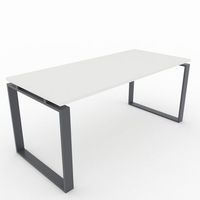 mesaescritorio para teletrabajo oficina y hogar estructura cerrada color gris grafito tablero color blanco fabricado en espana 180x80cm
