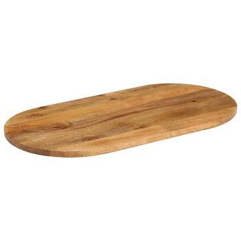 Tablero De Mesa | Tablero Escritorio Ovalado Madera Maciza De Mango 140x60x2,5 Cm