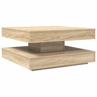 mesa de cafe  mesa de centro giratoria 360 grados roble sonoma 70x70x345 cm