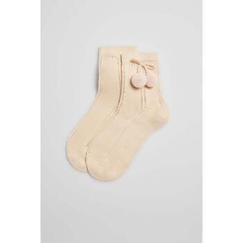 Ysabel Mora Calcetines Calcetines calados infantiles algodón beige para niña