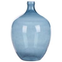 jarron de vidrio azul 39 cm hecho a mano accesorio decorativo mesa moderno interior roti