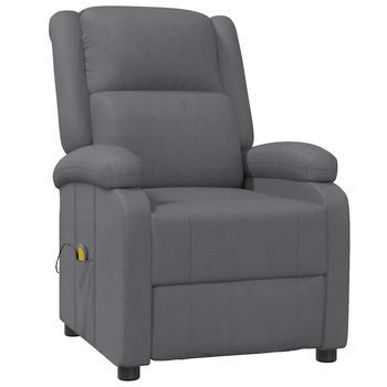 Sillón De Masaje De Cuero Sintético Gris Vidaxl