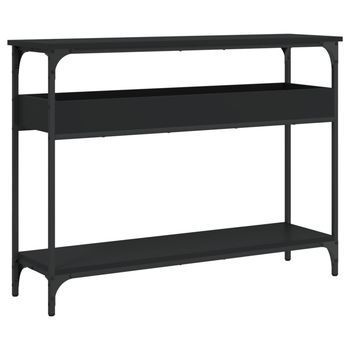 Mesa Consola Con Estante Madera Ingeniería Negra 100x29x75 Cm Vidaxl