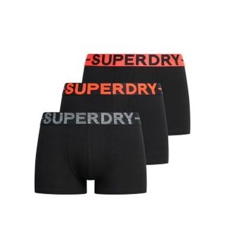 Superdry para hombre. M3110450B Pack de 3 Bóxers Marca negro (S), Homewear, Algodón