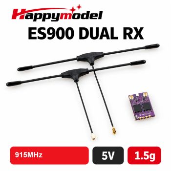 Receptor de Diversidad ELRS DUAL RX HappyModel ES900 915MHz / 868MHz con TCXO Integrado para Aviones RC, Drones FPV de Largo Alcance y Piezas DIY