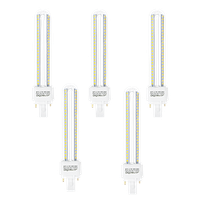 aigostar - 2 pines bombilla plc 2u tubo de 15 w maiz g24 luz fria 6400k 1800lm no regulable pack de 5 bombillas led