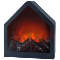 chimenea electrica led minimalista pentagonal 20x14x23 cm negro
