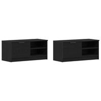 gabinete de tv 2 pcs roble negro 80 x 35 x 365 cm vidaxl