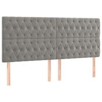 pack 4 uds cabeceros cama  panel de cabeceras de terciopelo gris claro 90x7x7888 cm