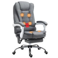 vinsetto silla de masaje con 6 puntos de masaje 65x70x111-119 cm gris