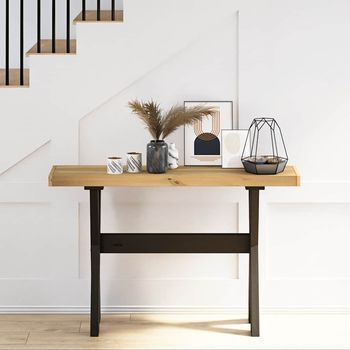 Mesa Consola Noain Patas En X Madera Maciza Pino 120x30x75 Cm