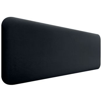 Dhome Cabecero Tapizado En Terciopelo Liso Redondeado Para Pared Acústicos Cabeceros Absorbentes Cabezal Cama Dormitorio (negro, 150cm)
