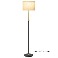 vasagle lampara de pie lampara de lectura regulable en altura 140-170 cm de altura  interruptor de pedal pantalla de tela casquillo e27 control remoto funcion memoria dorado y negro