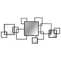 adorno pared metal negro con esp ejos