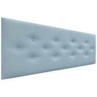 dhome cabecero de polipiel con 3 hileras intercaladas de botones cabezal tapizado cama lujo celeste 160cm