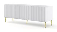 mueble para tv efecto madera blanco y crema led