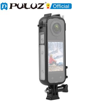 PULUZ para Insta360 X4 marco protector de plástico de PC de zapata fría con adaptador de montaje y tornillo para marco de accesorios Insta360 X4