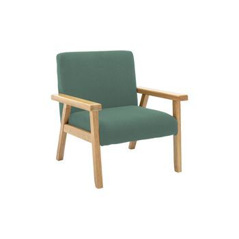 Sillón Infantil Escandinavo De Pana Y Madera De Caucho, Caqui Oscuro