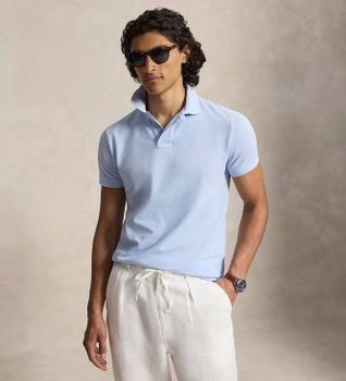 Polo Ralph Lauren para hombre. 710534735516 El icónico polo de piqué Classic Fit azul (M), Casual, Algodón, Manga corta