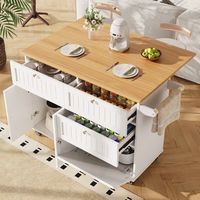 isla de cocina con espacio de almacenamiento armarios correderos color blanco