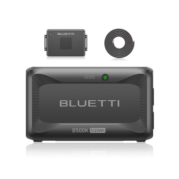 Bluetti Kit B500k Con Charger 2 Batería De Expansión 5120wh Lifepo4 Con Cable Ca90 Cargador Alternador Dc Dc 1200w