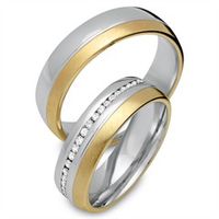 alianzas 14 quilates oro amarillo-blanco 45 diamantes