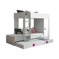 litera hartford 191 litera con cama extra blanco aglomerado laminado somieres