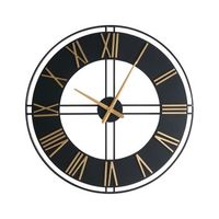reloj de pared moderno colgante estilo industrial escandinavo estructura de metal negro perigny