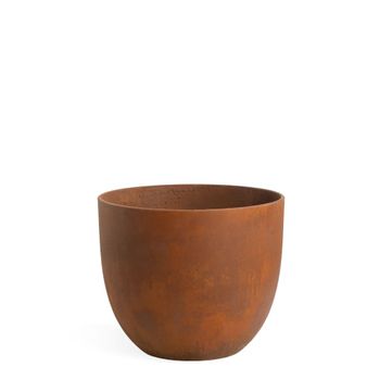 Macetero decorativo de cemento terracota naranja h45