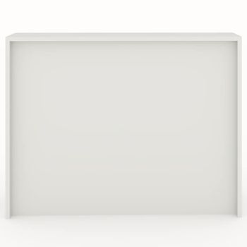 Mostrador De Recepción Y Oficina. Fácil Montaje Y Robusto. Laminado Con Frontal Color Blanco. Fabricado En España. (140x105x50 Cm).